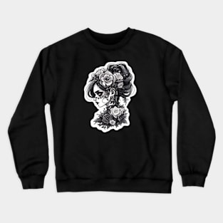 Black and White Cute Zombie Girl Crewneck Sweatshirt